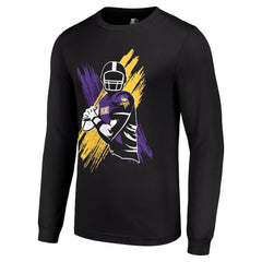 Minnesota Vikings Starter Player X Logo Graphic Long Sleeve T-Shirt - Black - NFL
