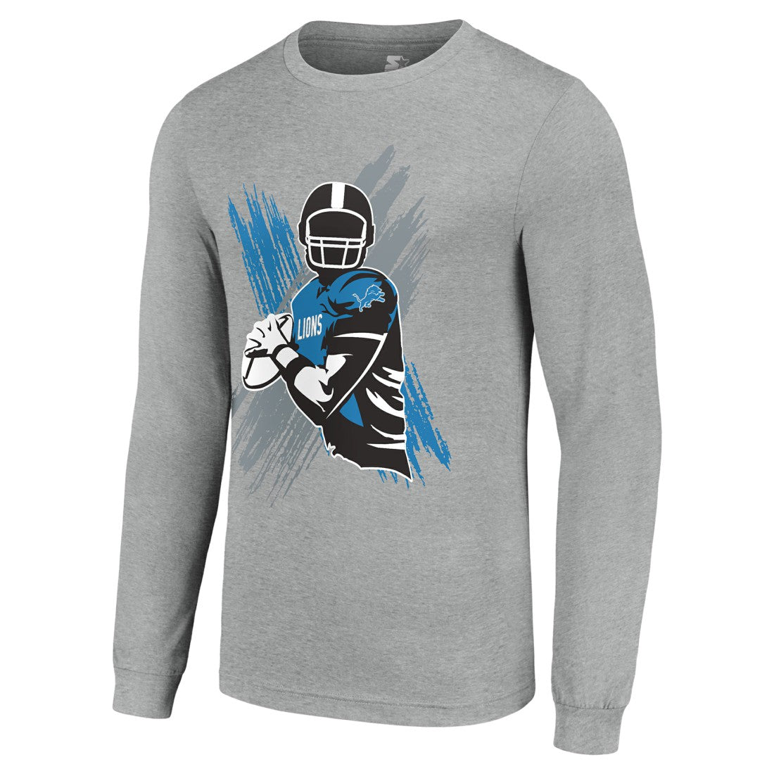 Detroit Lions Starter Player X Logo Graphic Long Sleeve T-Shirt - Heather Gray - NFL
