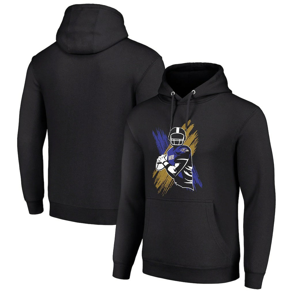 Baltimore Ravens Starter Player X Fleece Pullover Hoodie - Black - NFL