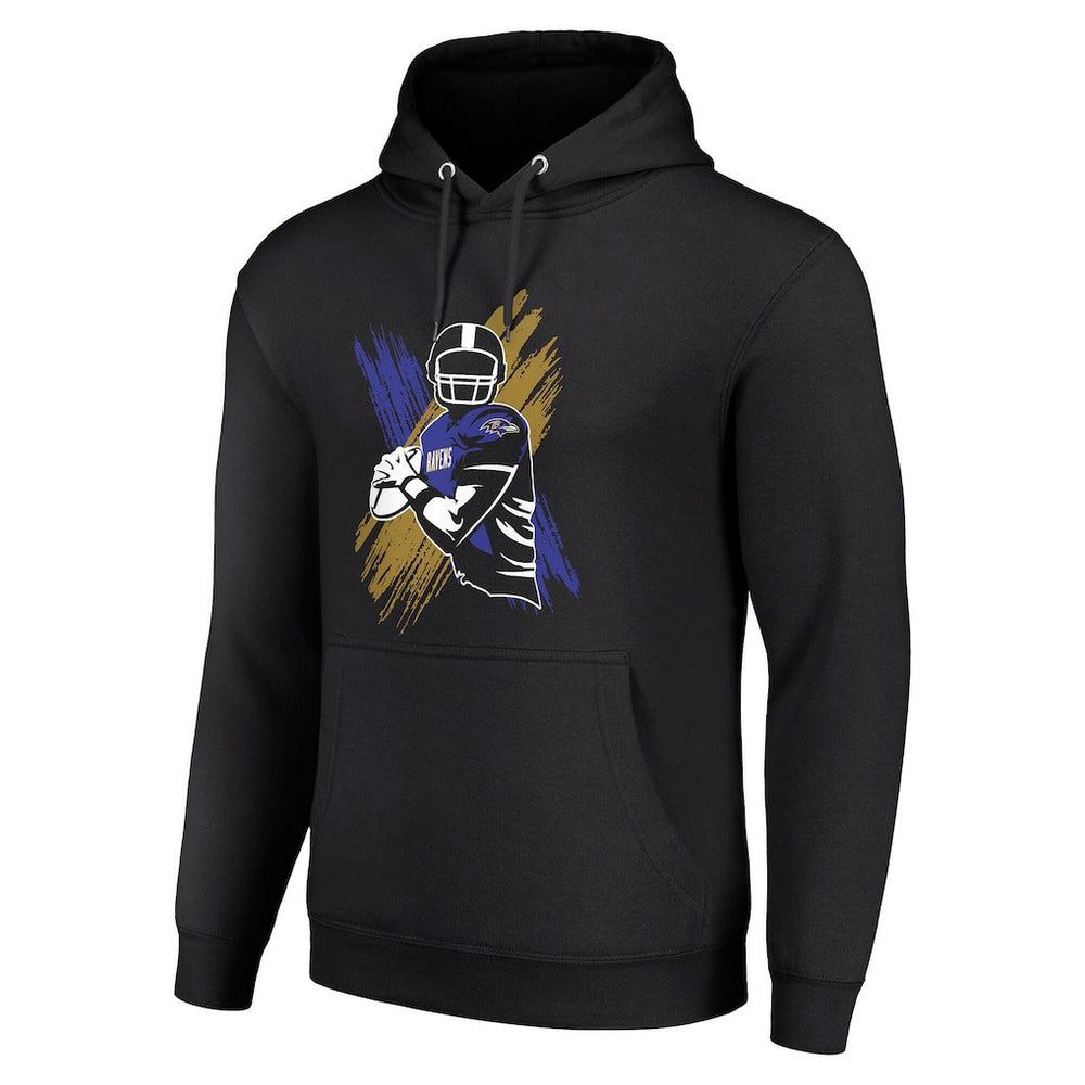 Baltimore Ravens Starter Player X Fleece Pullover Hoodie - Black - NFL