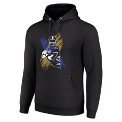 Baltimore Ravens Starter Player X Fleece Pullover Hoodie - Black - NFL