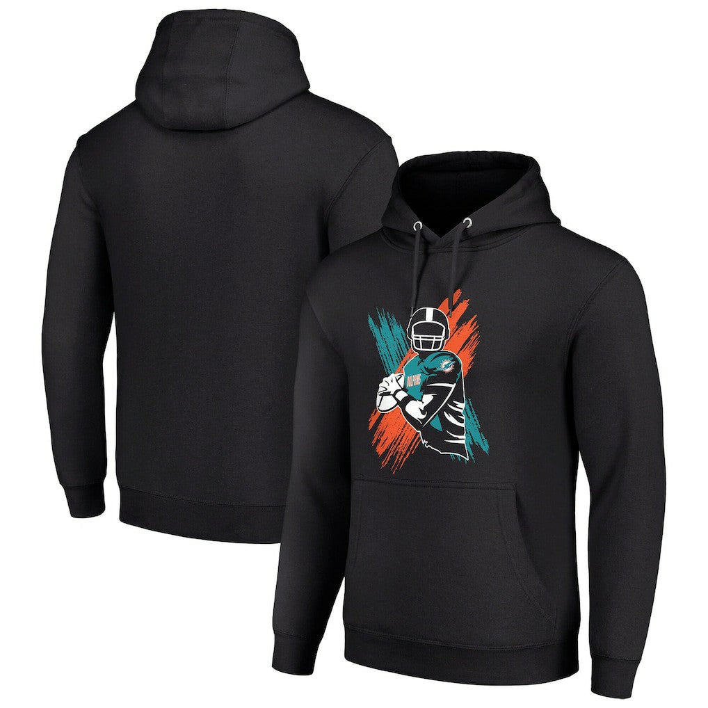 Miami Dolphins Starter Player X Fleece Pullover Hoodie - Black - NFL