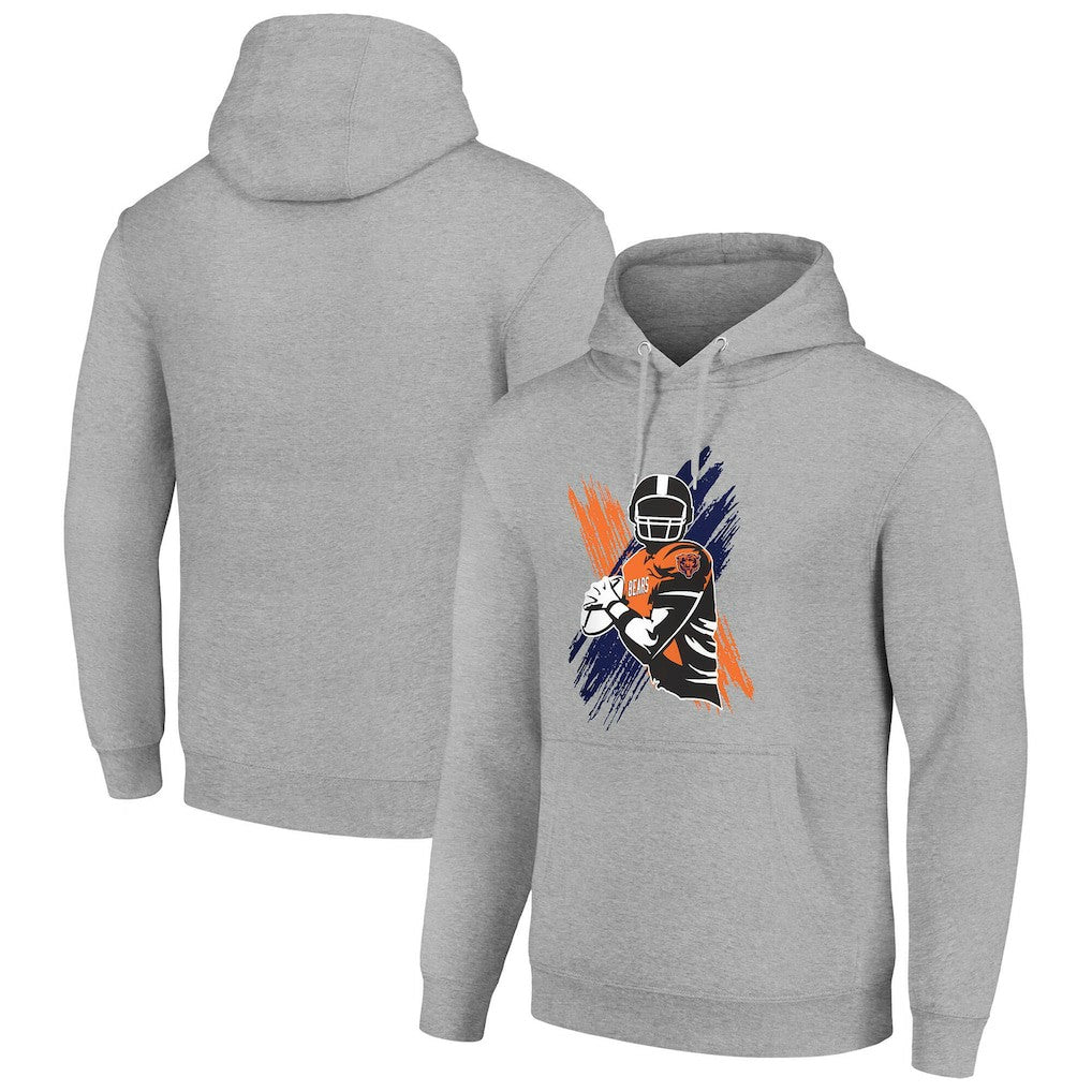 Chicago Bears Starter Player X Fleece Pullover Hoodie - Heather Gray - NFL