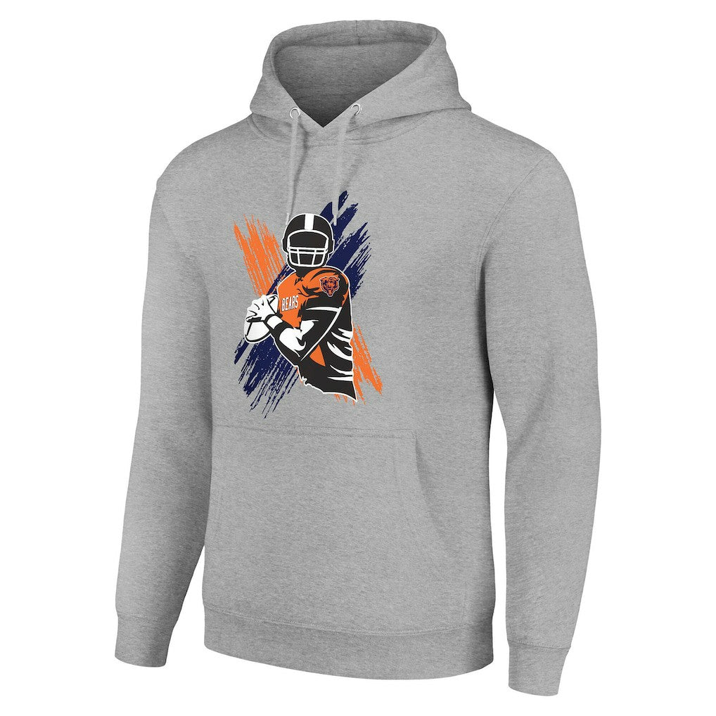 Chicago Bears Starter Player X Fleece Pullover Hoodie - Heather Gray - NFL