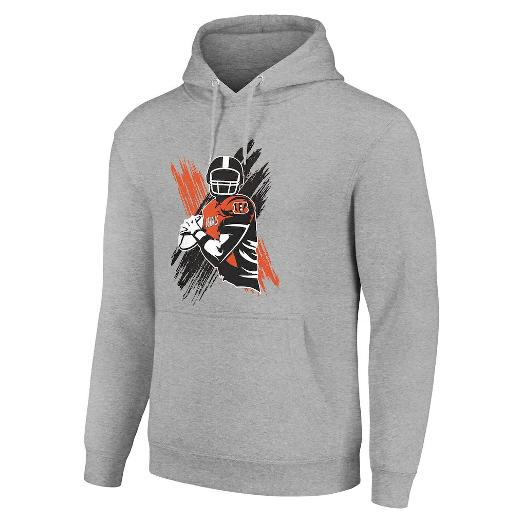 Cincinnati Bengals Starter Player X Fleece Pullover Hoodie - Heather Gray - NFL