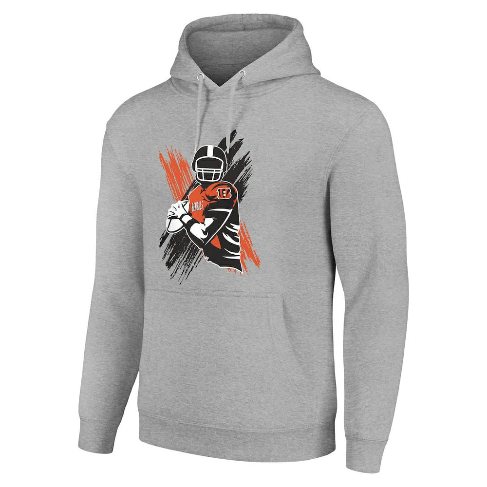 Cincinnati Bengals Starter Player X Fleece Pullover Hoodie - Heather Gray - NFL