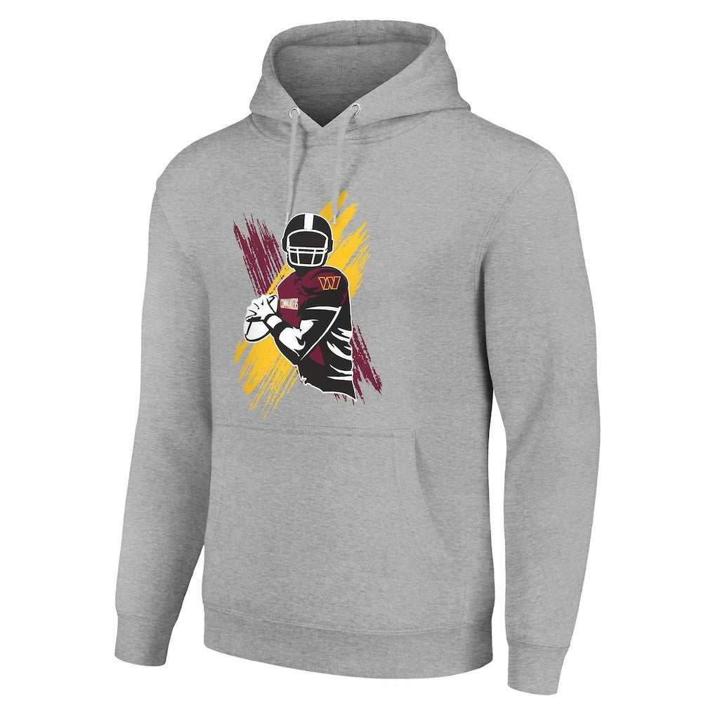 Washington Commanders Starter Player X Fleece Pullover Hoodie - Heather Gray - NFL