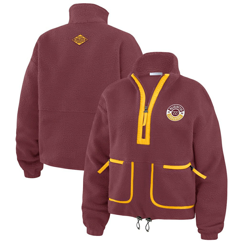 Washington Commanders WEAR by Erin Andrews Women's Polar Fleece Half-Zip Jacket - Burgundy - NFL