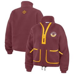 Washington Commanders WEAR by Erin Andrews Women's Polar Fleece Half-Zip Jacket - Burgundy - NFL