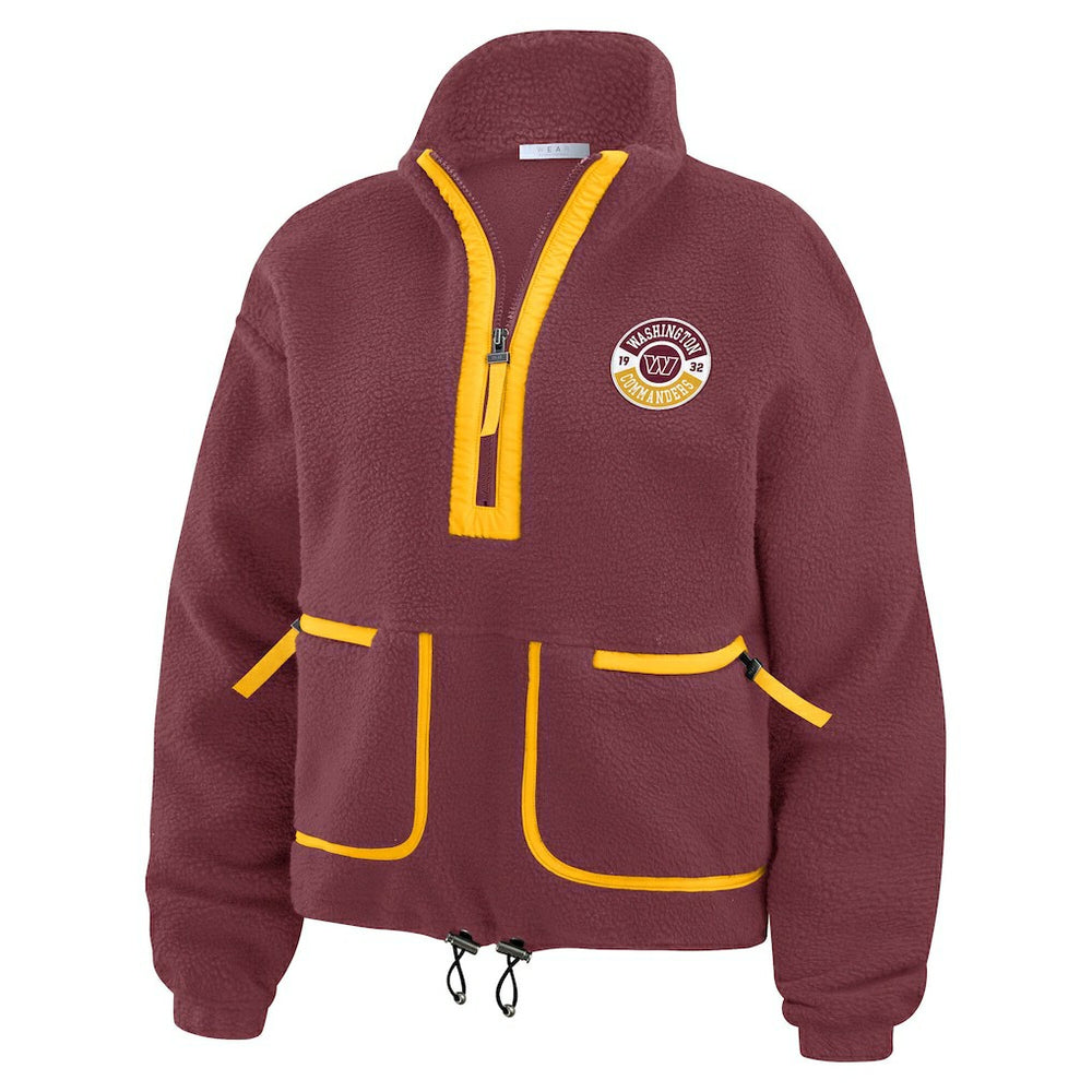 Washington Commanders WEAR by Erin Andrews Women's Polar Fleece Half-Zip Jacket - Burgundy - NFL