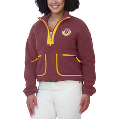 Washington Commanders WEAR by Erin Andrews Women's Polar Fleece Half-Zip Jacket - Burgundy - NFL