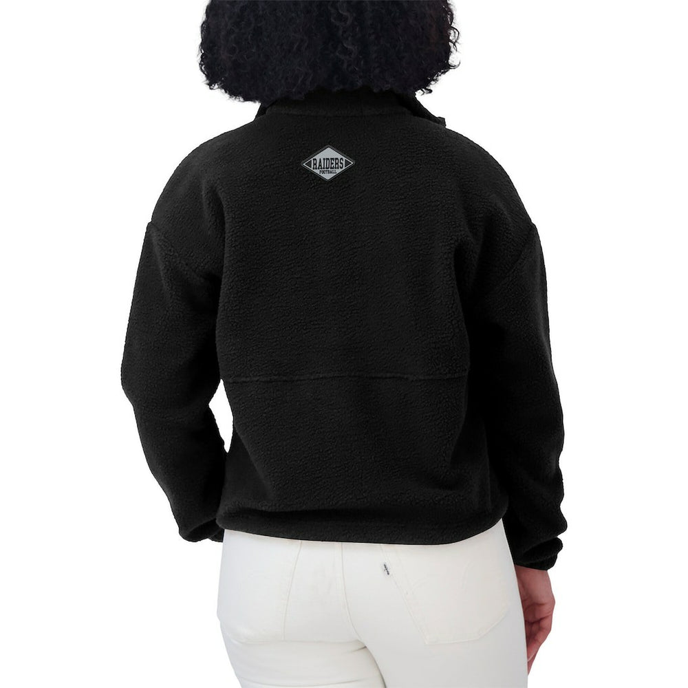 Las Vegas Raiders WEAR by Erin Andrews Women's Polar Fleece Half-Zip Jacket - Black - NFL