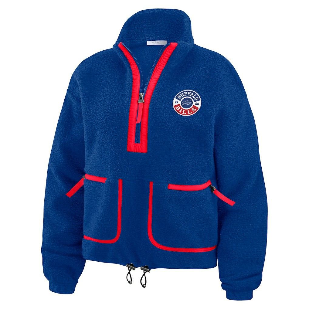 Buffalo Bills WEAR by Erin Andrews Women's Polar Fleece Half-Zip Jacket - Royal - NFL