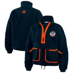 Chicago Bears WEAR by Erin Andrews Women's Polar Fleece Half-Zip Jacket - Navy - NFL