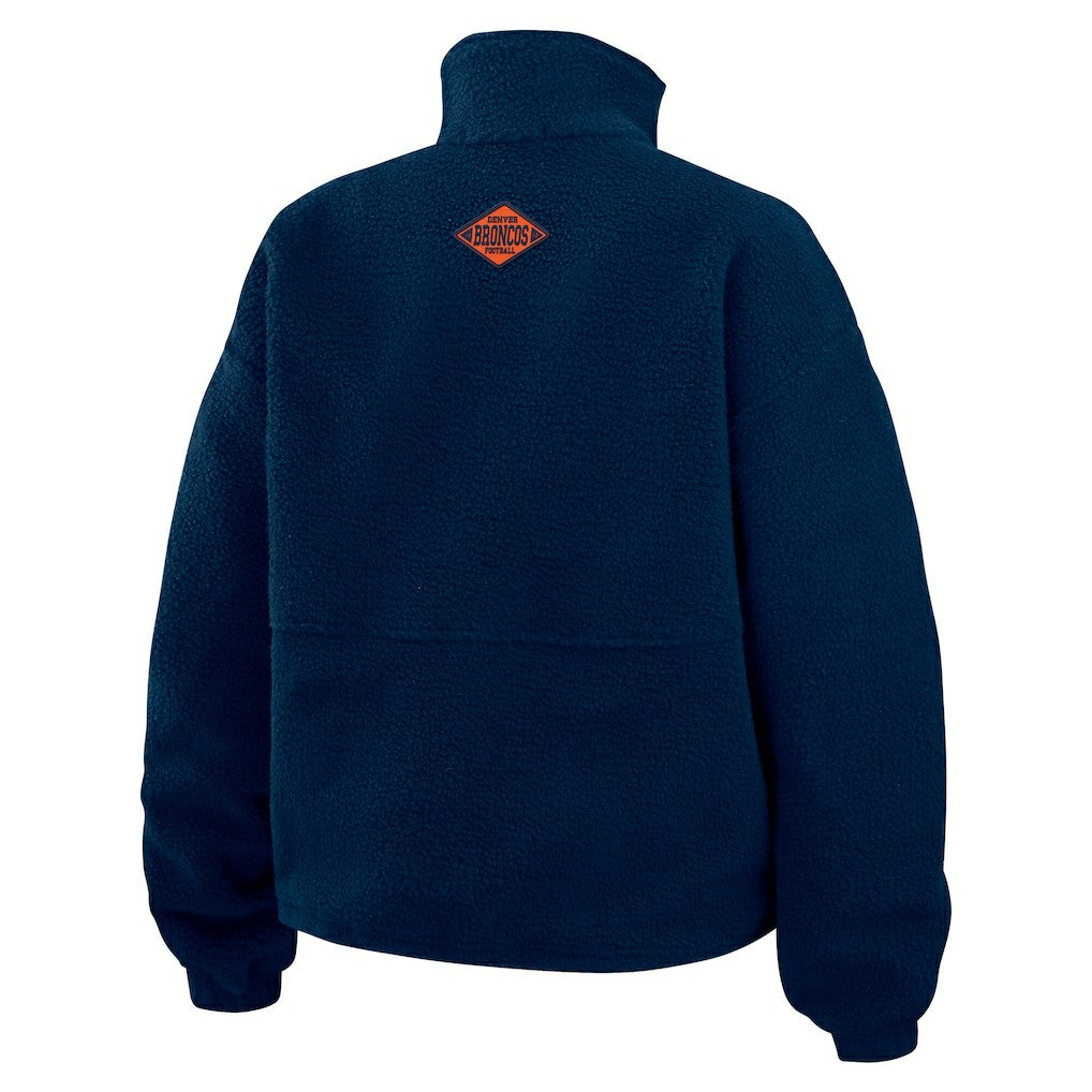 Denver Broncos WEAR by Erin Andrews Women's Polar Fleece Half-Zip Jacket - Navy - NFL