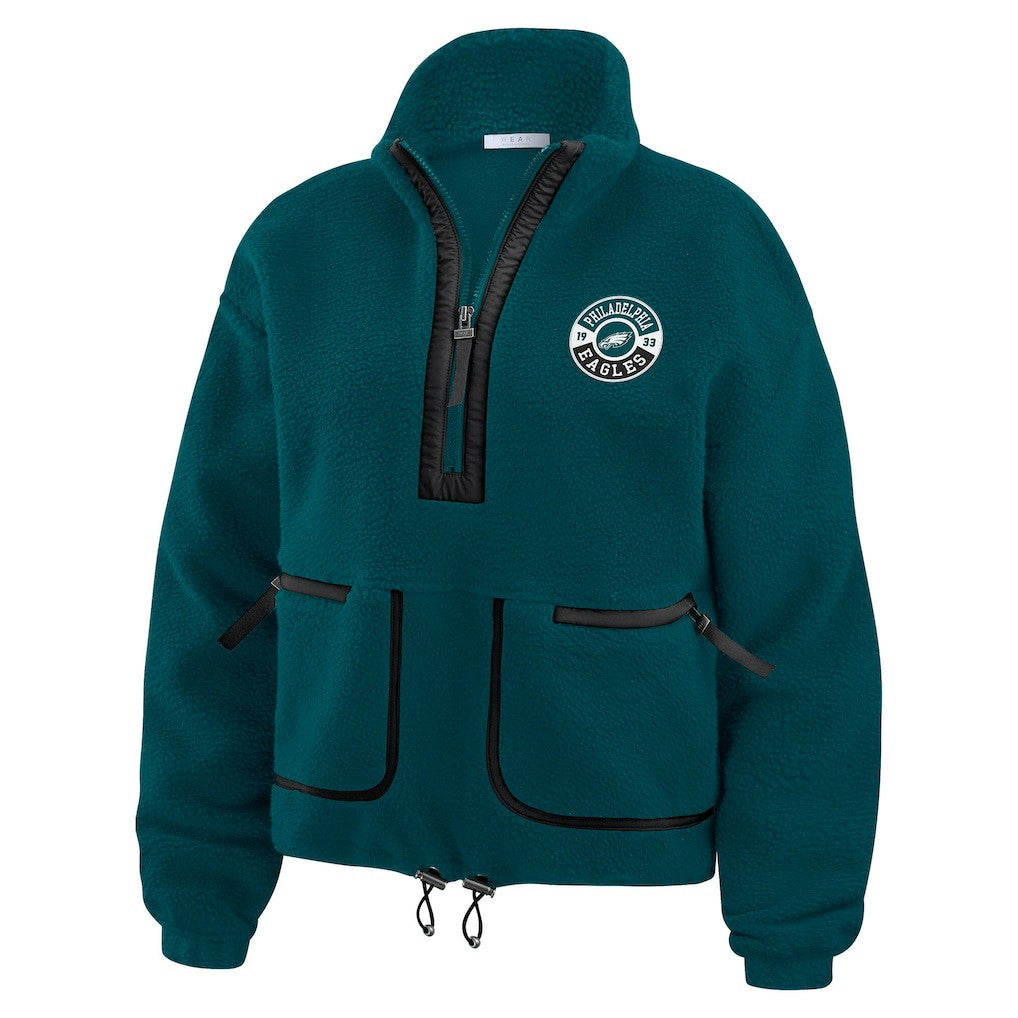 Philadelphia Eagles WEAR by Erin Andrews Women's Polar Fleece Half-Zip Jacket - Midnight Green - NFL