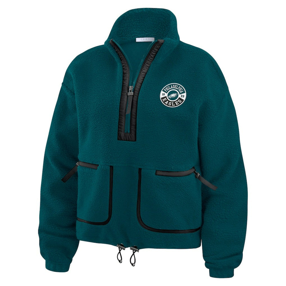 Philadelphia Eagles WEAR by Erin Andrews Women's Polar Fleece Half-Zip Jacket - Midnight Green - NFL
