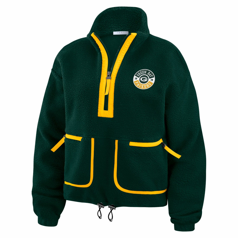 Green Bay Packers WEAR by Erin Andrews Women's Polar Fleece Half-Zip Jacket - Green - NFL