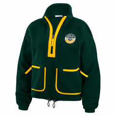 Green Bay Packers WEAR by Erin Andrews Women's Polar Fleece Half-Zip Jacket - Green - NFL
