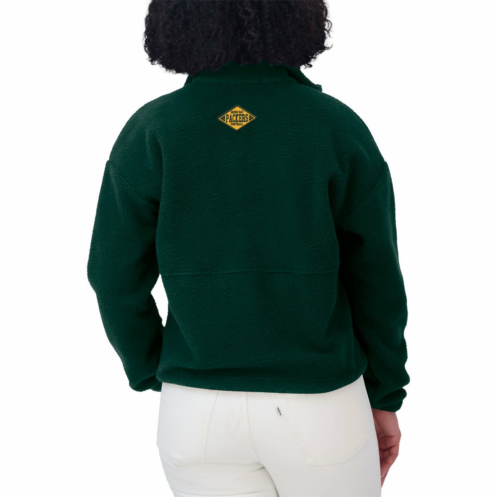 Green Bay Packers WEAR by Erin Andrews Women's Polar Fleece Half-Zip Jacket - Green - NFL