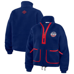 New York Giants WEAR by Erin Andrews Women's Polar Fleece Half-Zip Jacket - Royal - NFL
