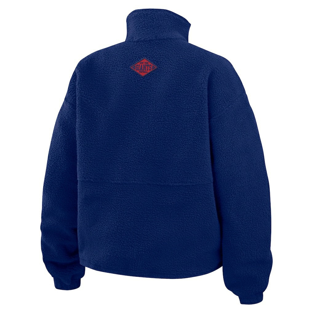 New York Giants WEAR by Erin Andrews Women's Polar Fleece Half-Zip Jacket - Royal - NFL