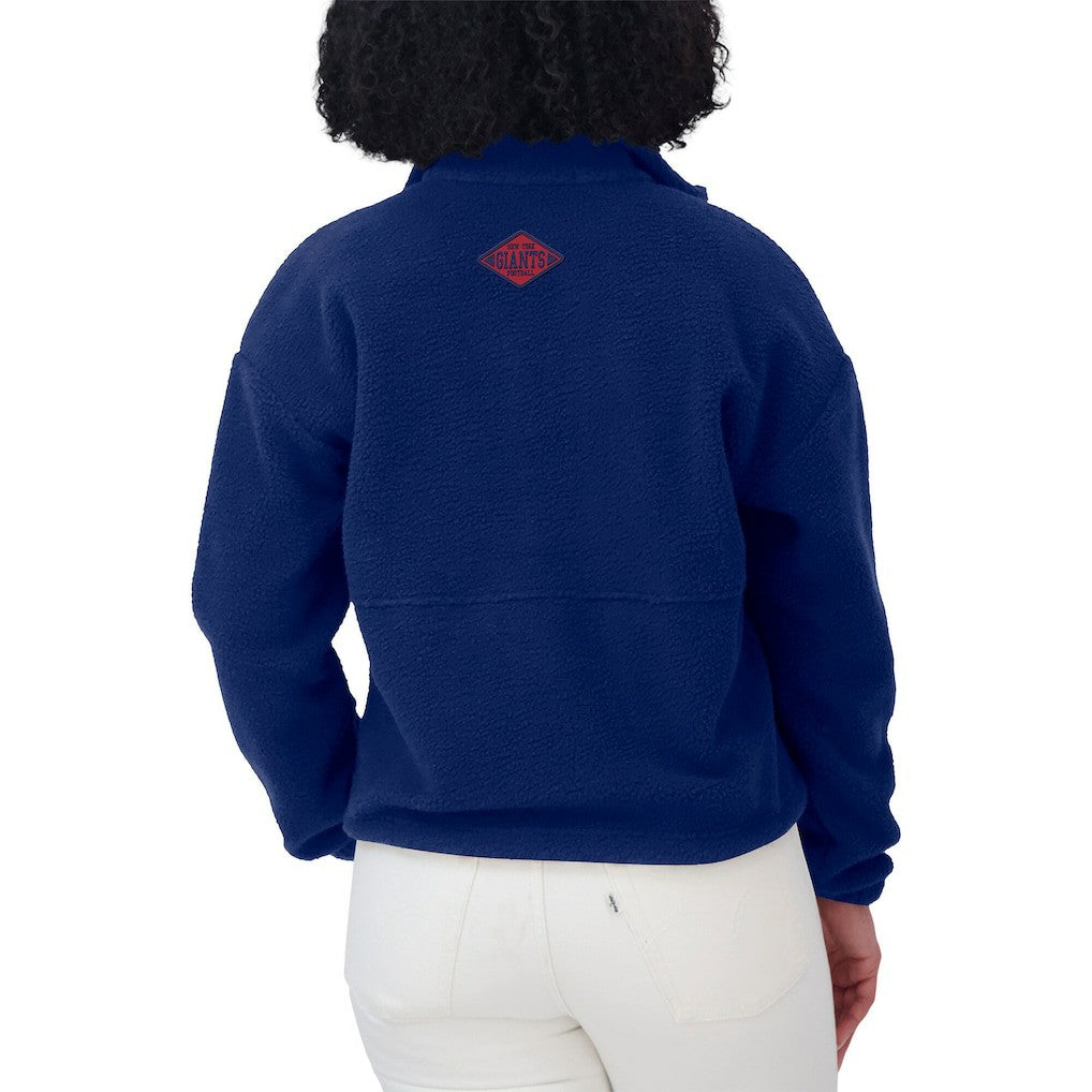 New York Giants WEAR by Erin Andrews Women's Polar Fleece Half-Zip Jacket - Royal - NFL