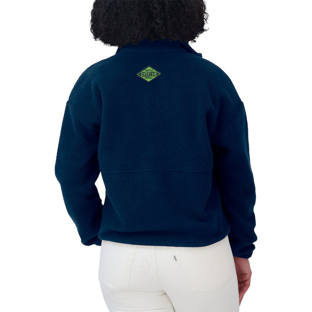 Seattle Seahawks WEAR by Erin Andrews Women's Polar Fleece Half-Zip Jacket - College Navy - NFL