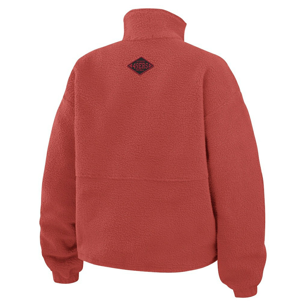 San Francisco 49ers WEAR by Erin Andrews Women's Polar Fleece Half-Zip Jacket - Scarlet - NFL