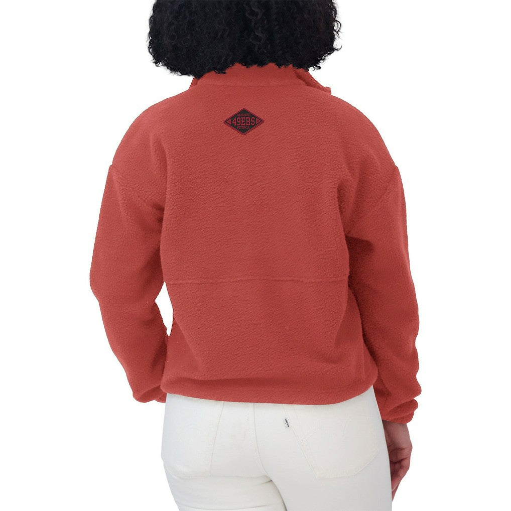 San Francisco 49ers WEAR by Erin Andrews Women's Polar Fleece Half-Zip Jacket - Scarlet - NFL