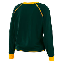 Green Bay Packers WEAR by Erin Andrews Women's Tie-Front Long Sleeve Top - Green/Gold - NFL