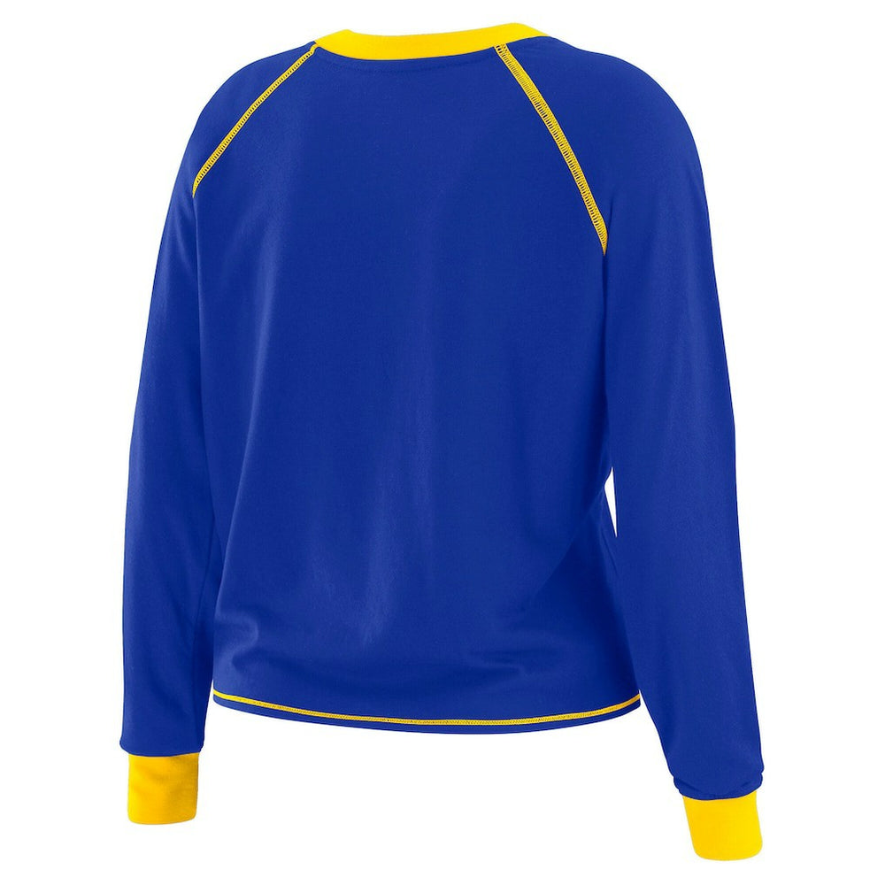 Los Angeles Rams WEAR by Erin Andrews Women's Tie-Front Long Sleeve Top - Royal/Gold - NFL