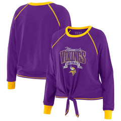 Minnesota Vikings WEAR by Erin Andrews Women's Tie-Front Long Sleeve Top - Purple/Gold - NFL
