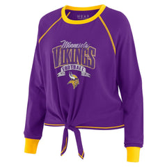 Minnesota Vikings WEAR by Erin Andrews Women's Tie-Front Long Sleeve Top - Purple/Gold - NFL