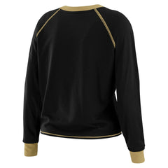 New Orleans Saints WEAR by Erin Andrews Women's Tie-Front Long Sleeve Top - Black/Gold - NFL