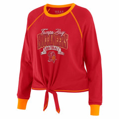 Tampa Bay Buccaneers WEAR by Erin Andrews Women's Tie-Front Long Sleeve Top - Red/Orange - NFL
