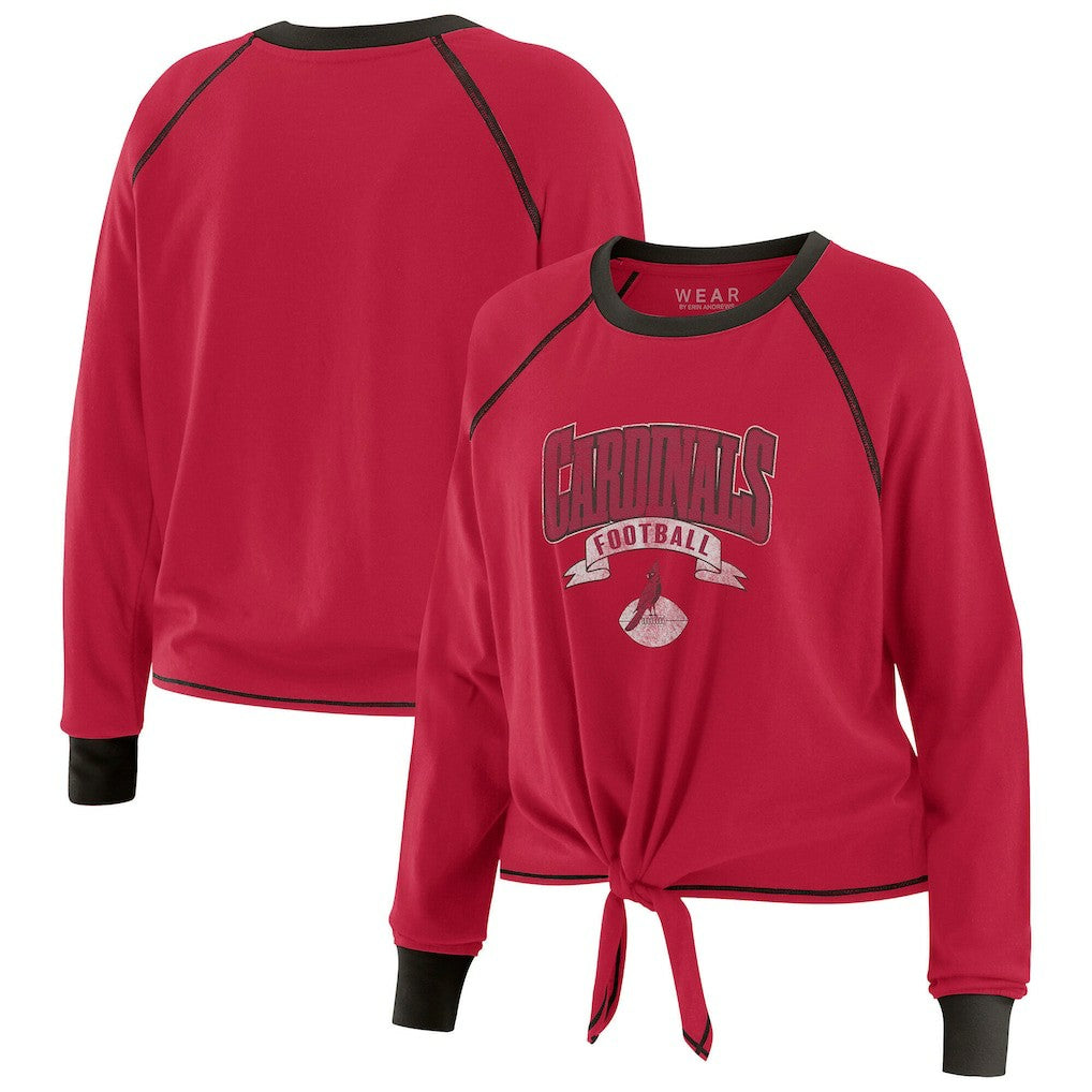 Arizona Cardinals WEAR by Erin Andrews Women's Tie-Front Long Sleeve Top - Cardinal/Black - NFL