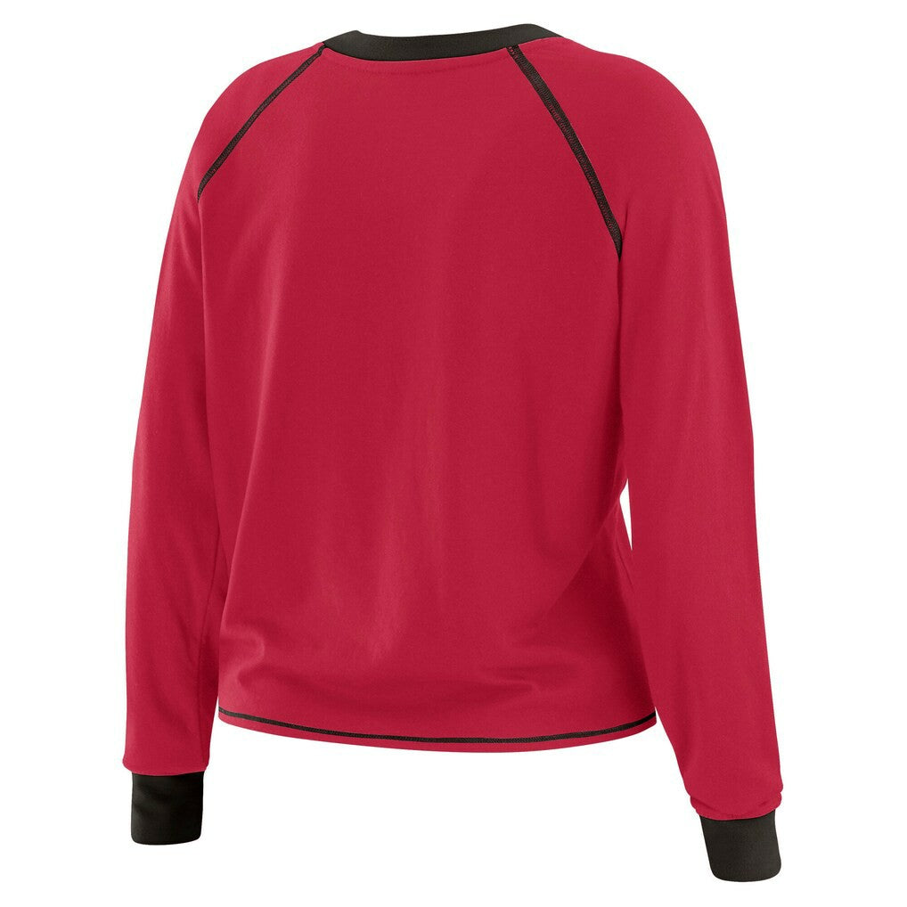 Arizona Cardinals WEAR by Erin Andrews Women's Tie-Front Long Sleeve Top - Cardinal/Black - NFL