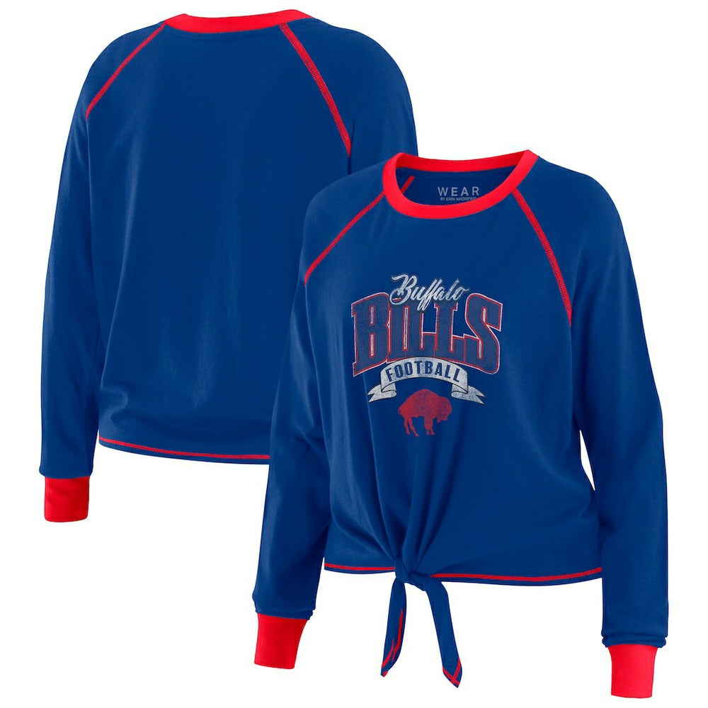 Buffalo Bills WEAR by Erin Andrews Women's Tie-Front Long Sleeve Top - Royal/Red - NFL