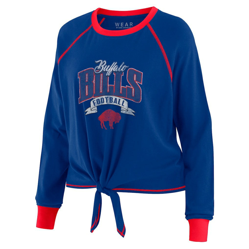 Buffalo Bills WEAR by Erin Andrews Women's Tie-Front Long Sleeve Top - Royal/Red - NFL