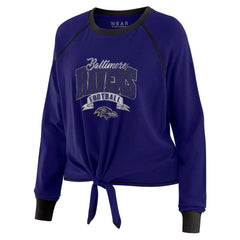 Baltimore Ravens WEAR by Erin Andrews Women's Tie-Front Long Sleeve Top - Purple/Black - NFL