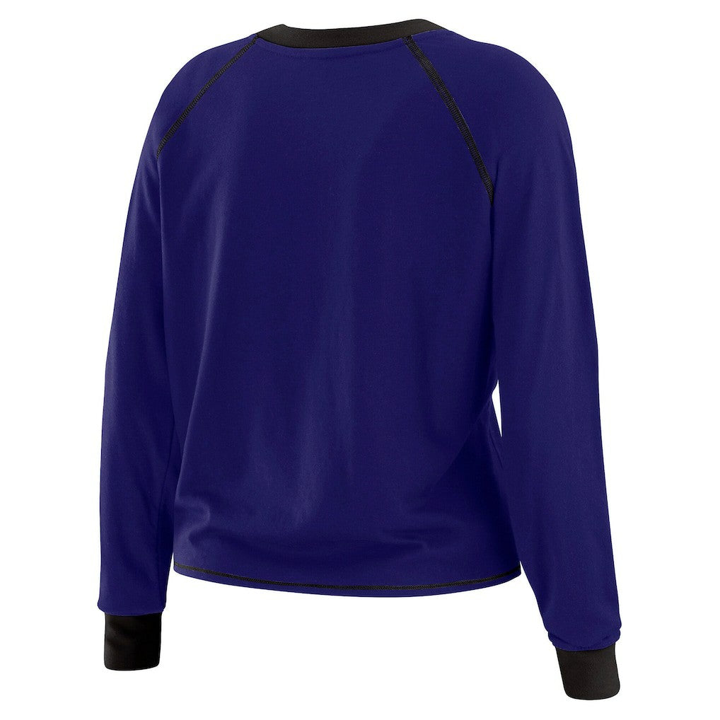 Baltimore Ravens WEAR by Erin Andrews Women's Tie-Front Long Sleeve Top - Purple/Black - NFL