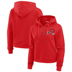 Atlanta Falcons WEAR by Erin Andrews Women's Waffle Hoodie Pullover Top - Scarlet - NFL