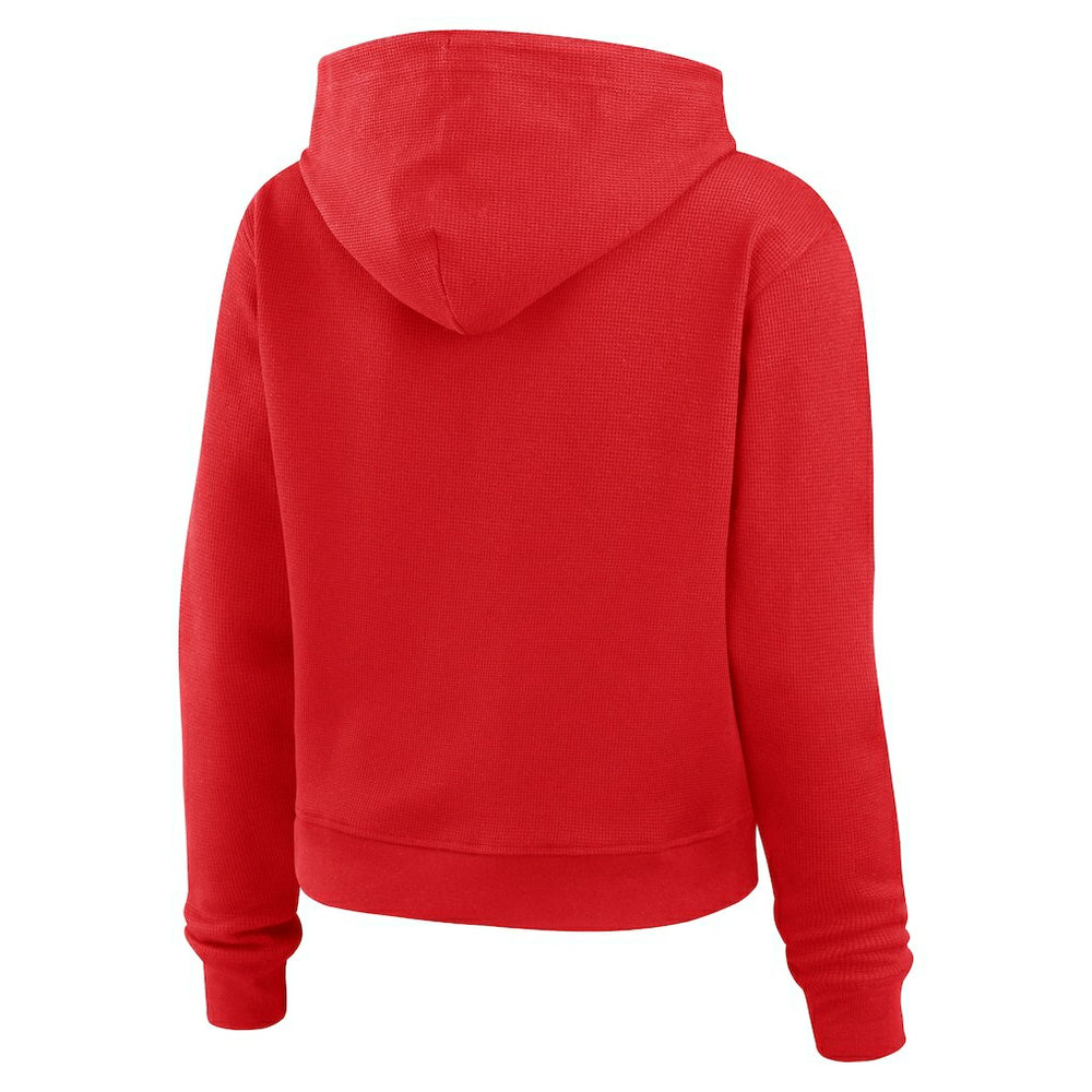 Atlanta Falcons WEAR by Erin Andrews Women's Waffle Hoodie Pullover Top - Scarlet - NFL