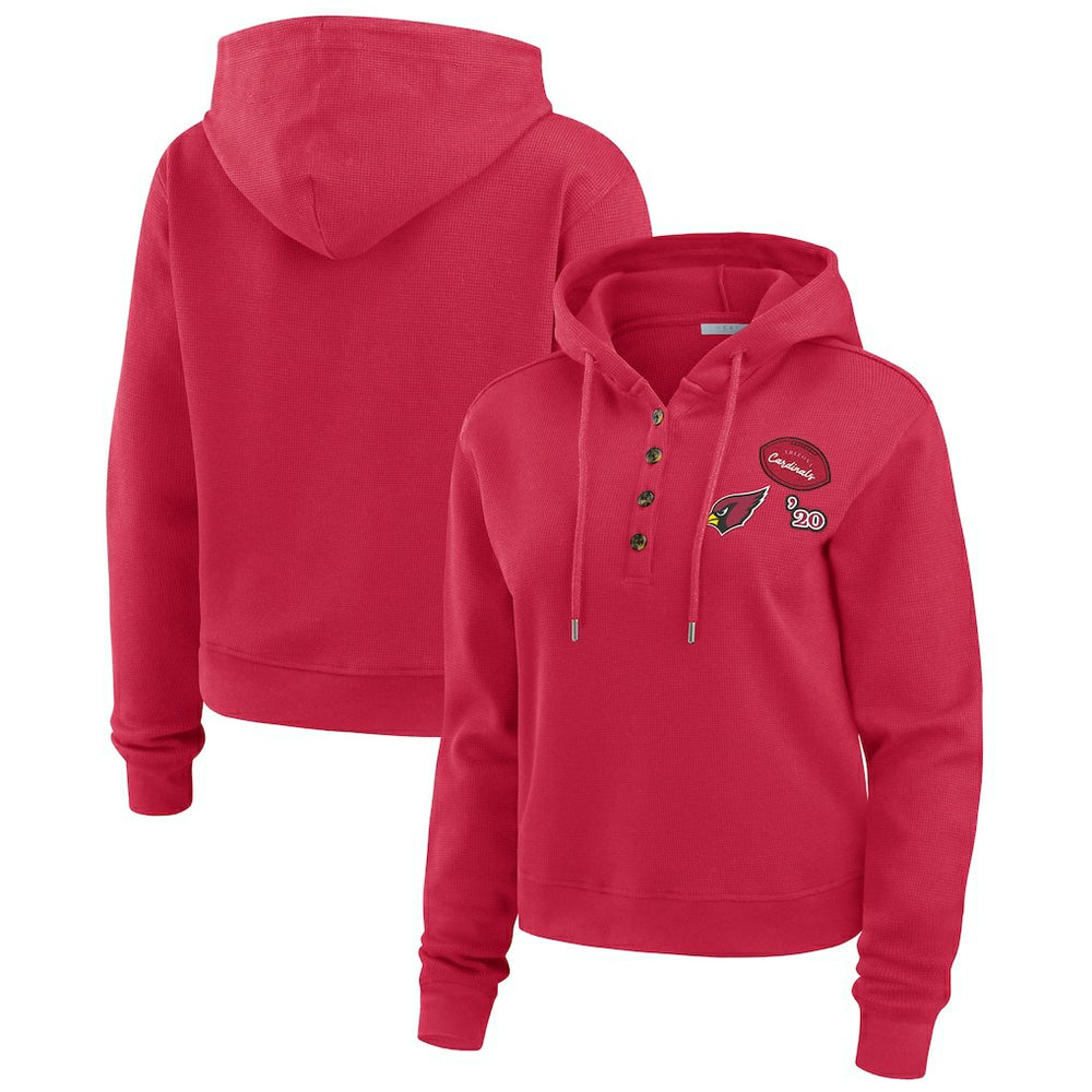 Arizona Cardinals WEAR by Erin Andrews Women's Waffle Hoodie Pullover Top - Cardinal - NFL