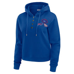 Buffalo Bills WEAR by Erin Andrews Women's Waffle Hoodie Pullover Top - Royal - NFL