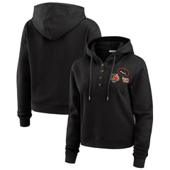 Cincinnati Bengals WEAR by Erin Andrews Women's Waffle Hoodie Pullover Top - Black - NFL