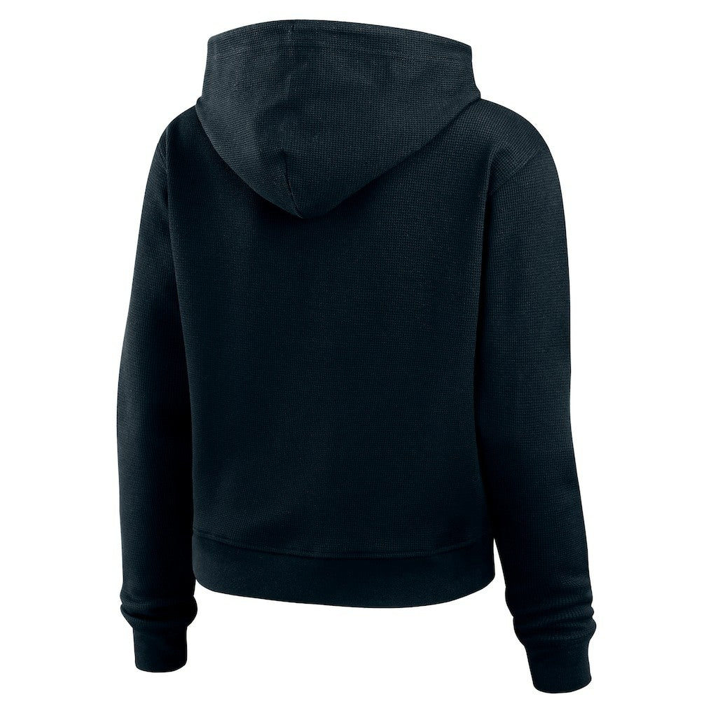 Carolina Panthers WEAR by Erin Andrews Women's Waffle Hoodie Pullover Top - Navy - NFL