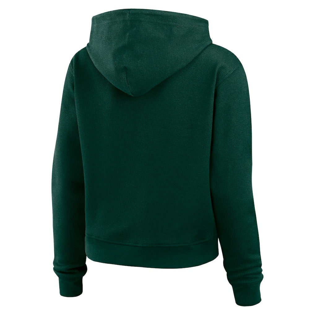 Green Bay Packers WEAR by Erin Andrews Women's Waffle Hoodie Pullover Top - Green - NFL