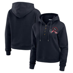 Houston Texans WEAR by Erin Andrews Women's Waffle Hoodie Pullover Top - Navy - NFL